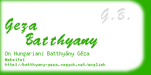 geza batthyany business card