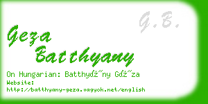 geza batthyany business card